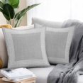 thumbnail image 2 of Gray Geometric Throw Pillow Covers 16x16 Inch Set of 2, White Greek Key Design Burlap Modern Art Waterproof Outdoor Pillow Covers, Decorative Cushion Pillowcases for Couch, Sofa, Bed, Garden, Patio, 2 of 9