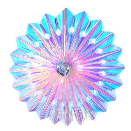 2pcs Set Iridescent Decorative Hanging Round Paper Fans Rainbow