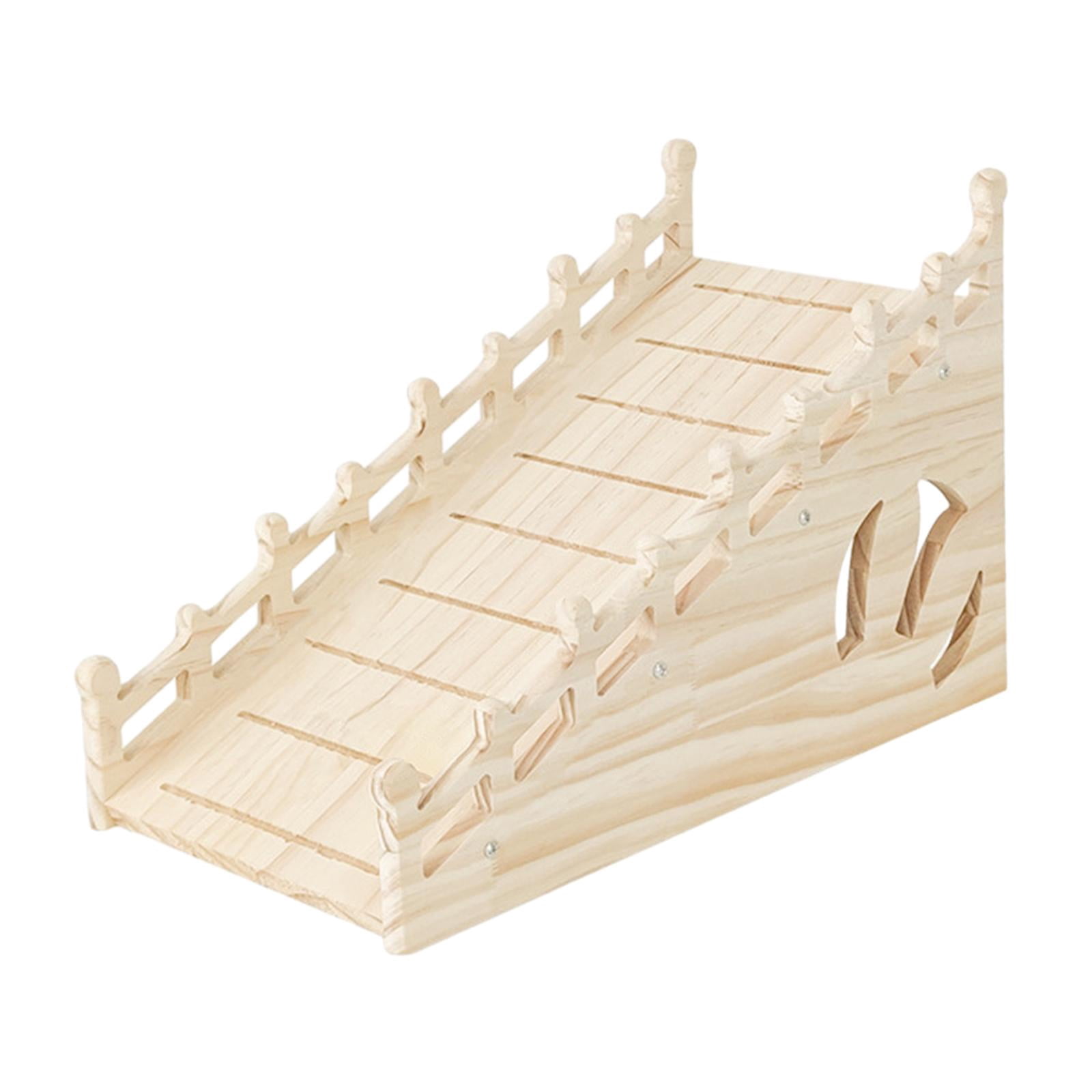 TOOYFUL Wooden Rabbit Hideout Hideaway Cage Accessories Shelter Hutch Nest Hideout for Guinea Pigs Rats Chinchillas Hamsters Lemmings mountain ladder