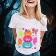 thumbnail image 6 of mgoYE Halloween Tshirts Women Plus Size Halloween Printed Short Sleeve T Shirts, Pumpkin Womens T Shirts(White,2XL), 6 of 9