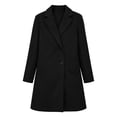 thumbnail image 6 of QIYAGBSA Double Breasted Peacoats for Women Notch Lapel Mid Length Wool Look Long Sleeve Coat with Pockets for Fall Winter Cold Days, 6 of 8