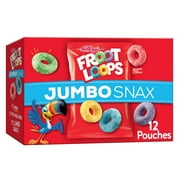 Kellogg's Jumbo Snax Froot Loops Original Cereal Snacks Box, 5.4 oz, 12 Count