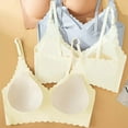 thumbnail image 4 of Fashion SMihono Cute Scalloped Bras for Women No Underwire Seamless Comfort Bralettes for Women with Support Everyday Plunge Bra White XL, 4 of 6