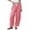 Red, variant on Tqcoqu Women's Gingham Plaid Pants Cotton Trousers Elastic Waist Loose Wide Leg Casual Summer with Pockets,Black,Women's S-XXL