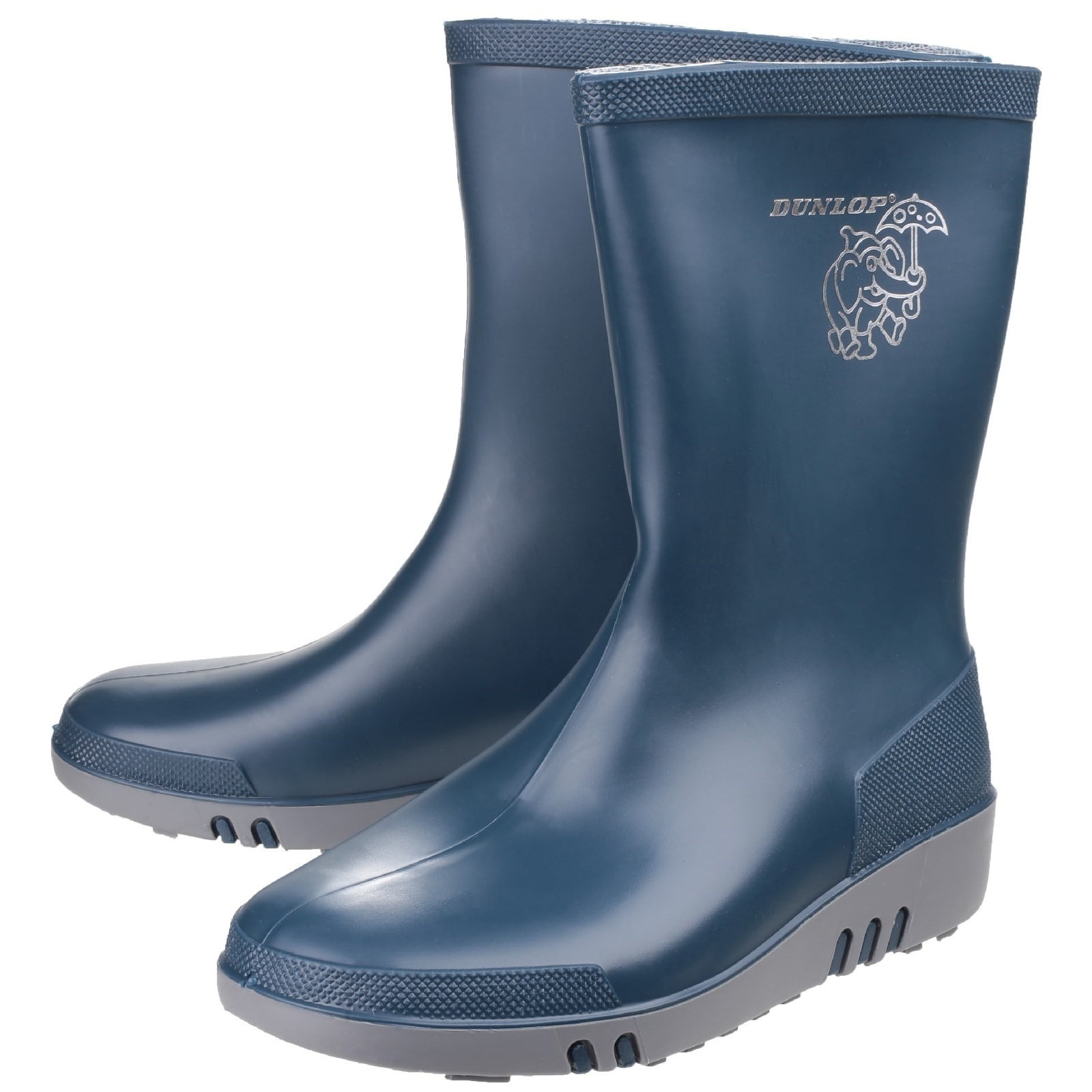 Kids StormWells HELICOPTER Navy Blue Grey Wellingtons Boots 