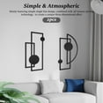 thumbnail image 5 of 2 Pcs Black Abstract Metal Wall Art Modern Geometric Decor 15.8'' x 8.6'' Vertical Minimalist Décor Single Line Art Wall Décor, 3D Textured Sculptures for Living Room Bedroom Bathroom Study, 5 of 10