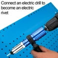thumbnail image 4 of Adaptateur pour Outil de Rivet pour Perceuse Sans Fil, Kit de Rivetage en Acier Allié avec 4 Buses Interchangeables et Poignée Antidérapante, Attache Universelle pour Perceuse Hexagonale pour Métal, Gouttière, Réparation de Porte, 4 of 8