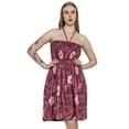 thumbnail image 5 of HAPPY BAY Women's Beach Vacation Summer Holiday Smocked Tube Top Short Ruched Evening Dress Strapless Dresses for Women L-XL Maroon Floral, 5 of 6
