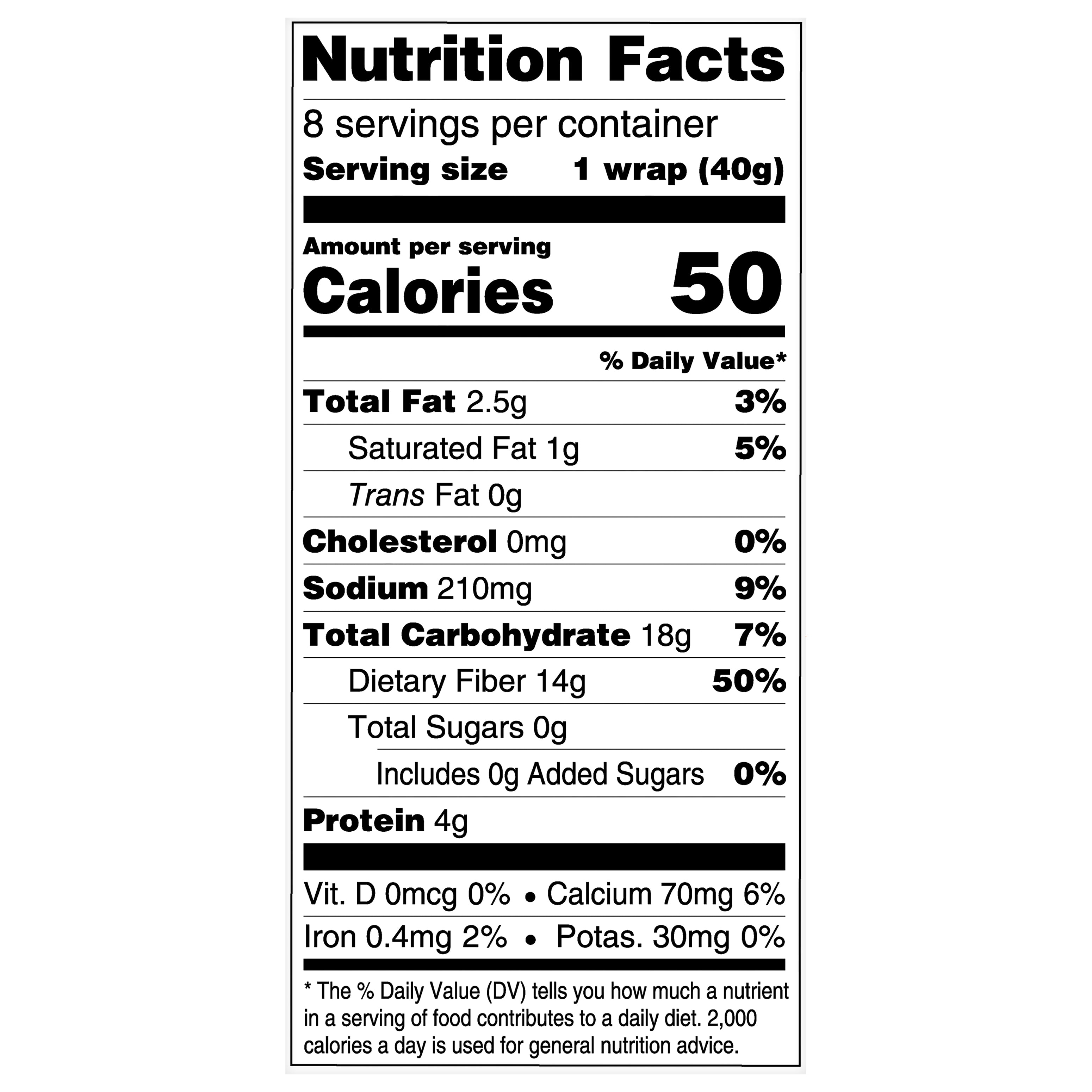Tumaro's Multi Grain Carb Wise Wraps, 4 Net Carbs, Keto Certified 6 pack, 48 count