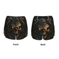 thumbnail image 2 of JUNZAN Metal Evil Skull Print Women's Athletic Gym Running Shorts with Phone Pockets - Workout Shorts-Large, 2 of 5