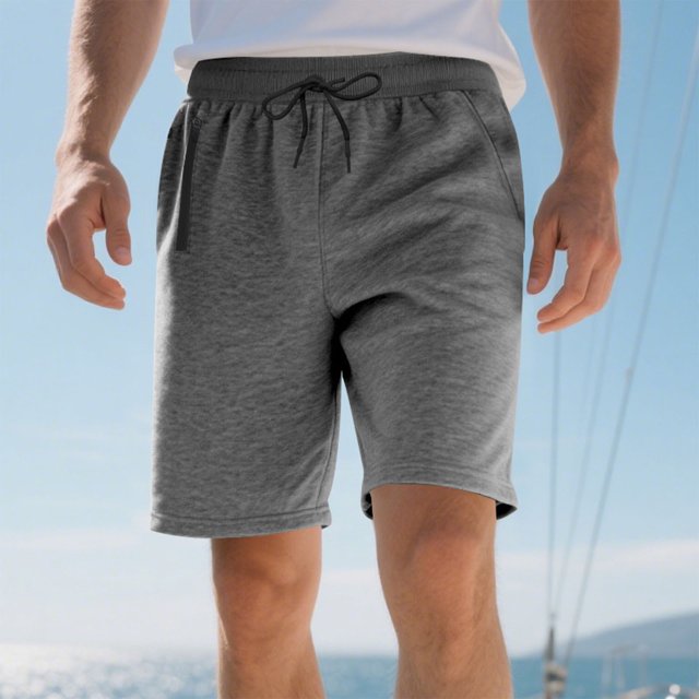 Ceisia Men's Relaxed Minimalist Sports Gift Casual Shorts Soft Elastic Side Zipper Pockets Multi-Color