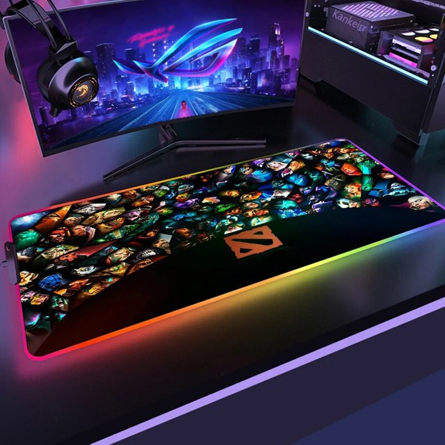Mouse Pads 900x400 Dota2 Fashion Laptop XXL Computer LED Mouse Mat RGB Gaming Mousepad HD Large XL Gamer Desk Keyboard Play Mat