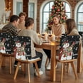 thumbnail image 5 of Christmas Snowman Chair Covers Set of 8 Winter Xmas Box Bird Snowflakes Black Chair Back Covers Stretch Removable Washable Slipcovers Protector for Dining Room Kitchen Party Decor, 5 of 5