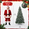 thumbnail image 5 of 7ft Pre-Lit Christmas Tree, Pre-Decorated Artificial Froste Pine Holiday Decoration w/ 350 Lights, 1000 Frosted Tips, Pine Cones, Metal Base, Hinged Design Easy to Setup, for Home Office Xmas Decor, 5 of 11