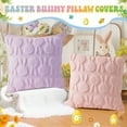 thumbnail image 6 of PayUSD Easter Pillow Covers 18x18 inch Set of 2 Easter Soft Plush Faux Fur Jacquard Throw Pillows for Bedroom Sofa Couch Chair Holiday Festivals Home Decor Easter Rabbit and Eggs, 6 of 8
