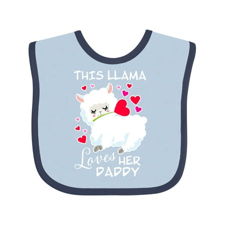 

Inktastic This llama loves her Daddy with Hearts Gift Baby Boy or Baby Girl Bib