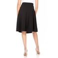 thumbnail image 3 of Women's Solid Vintage High Waist A-Line Midi Skirt with Bow Tie Belt, 3 of 6