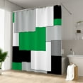 thumbnail image 3 of LFEEY Green Geometric Shower Curtain, Modern Neutral Waterproof Fabric with Hooks, 72x78, 3 of 5