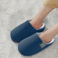 thumbnail image 4 of adviicd Mens Slippers Indoor Outdoor Men House Warm Slip Soft Plush Flop Slippers Flip On Shoes Slippers Men's Slipper Mens Slippers (Navy,12), 4 of 6