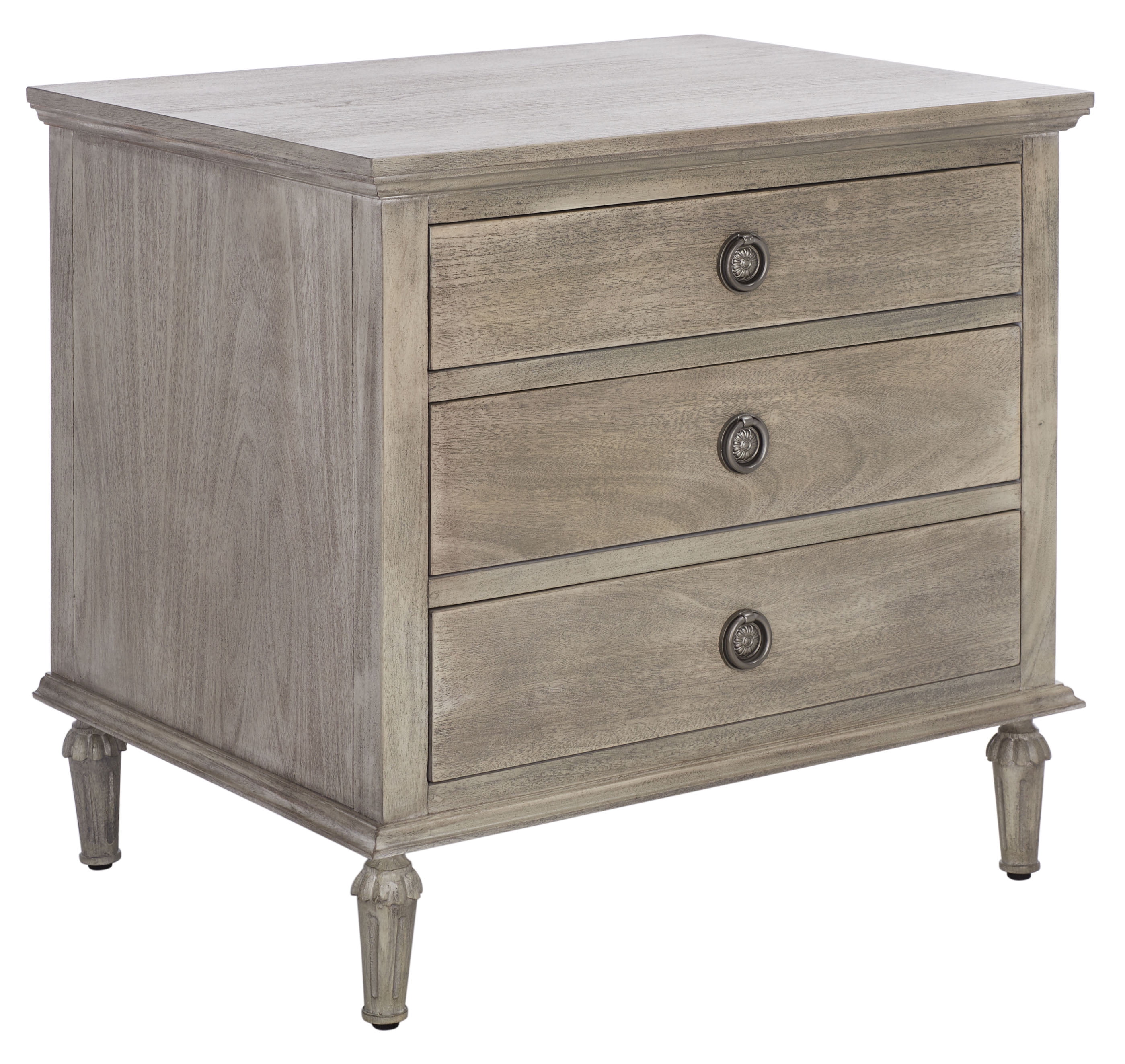 SAFAVIEH Couture Lisabet Contemporary Nightstand with 3 Drawers, Light Grey