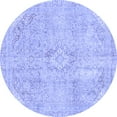 thumbnail image 1 of Ahgly Company Machine Washable Indoor Round Abstract Blue Modern Area Rugs, 5' Round, 1 of 4