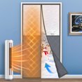 thumbnail image 1 of Cortina de puerta con aislamiento térmico magnético que se adapta al tamaño de puerta de 34 x 82 pulgadas, apertura central, tela Oxford duradera y fibra de poliéster gruesa, cortinas térmicas tempora, 1 of 1