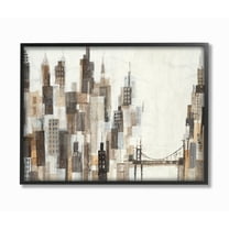 Stupell Industries Cityscape Abstract Squares Neutral Painting Framed Wall Art by Third and Wall