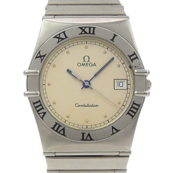Pre-Owned OMEGA Constellation Men's Watch, Stainless Steel, Silver Quartz Movement, Analog...