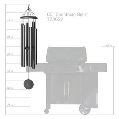 Corinthian Bells 60-inch Windchime, Patina Green with 6 Heavy Tubes, Large Deep Tone Outdoor Wind Chimes for Garden Hanging Dcor, Sympathy Gifts