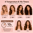 thumbnail image 5 of JUUTREN Automatic Curling Iron 1 Inch Hair Curler, Rotating Wand Curling Iron for Waves, Beach Curls & Hair Waver, Dual Voltage 110-240V, 4 Heat Settings 320℉-430℉, Hair Wand Auto Shut Off, Pink, 5 of 7