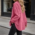 thumbnail image 5 of Sevevn Women's Button Down Corduroy Shacket Lapel Collar Oversized Long Sleeve Jacket with Patch Pockets Comfy Trendy Fall Fashion Casual Outfits for Travel Walking Daily Wear, 5 of 5
