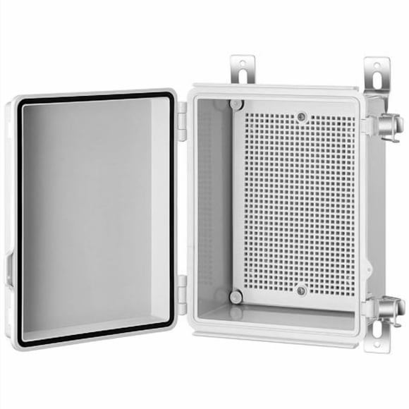Gratury Junction Box Ip67 Waterproof Plastic Enclosure For Electrical Project Hinged Grey Cover Includes Mounting Plate And Wall Bracket 220?170?110Mm (8.6""?6.7""?4.3"")