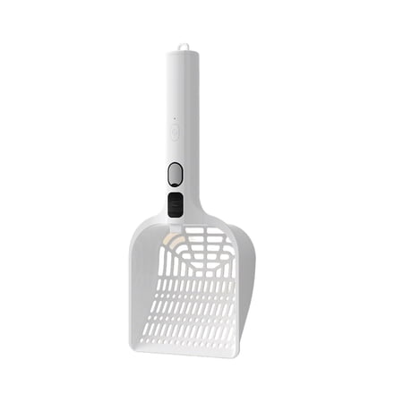 Smart Spray Cat Litter Scoop Large Dust-Proof Deodorizing Poop Shovel for Efficient Kitty Sand Cleaning White