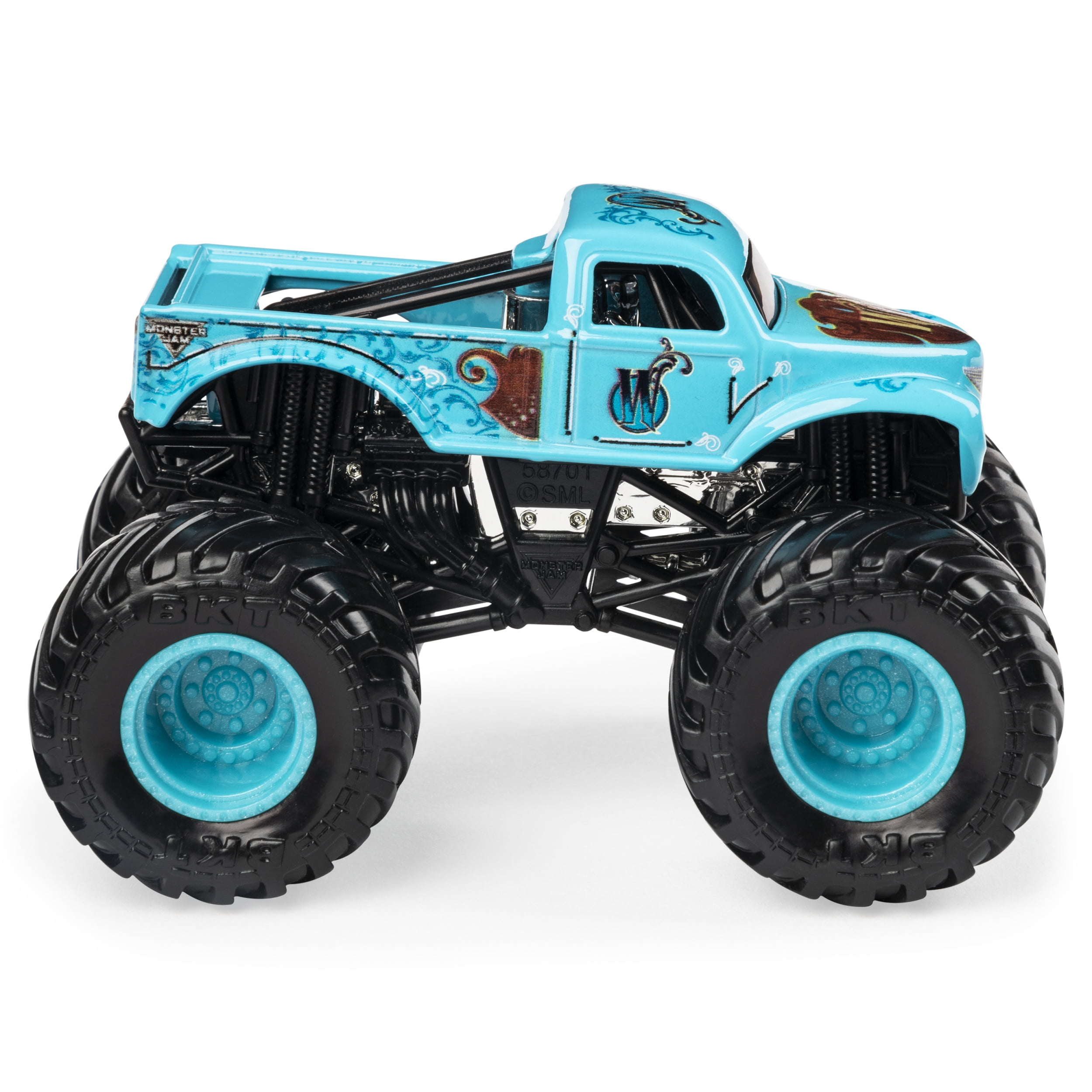 Monster Jam, Official W Monster Truck, Die-Cast Vehicle, Danger Divas Series, 1:64 Scale