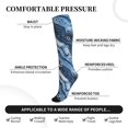 thumbnail image 3 of Socks Calf Pressure Socks Breathable Moisture Absorbent 11.8in×7.9in Full Print Designed For Hiking Walking Sports Slateblue Marble_3 1 Black, 3 of 8