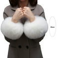thumbnail image 6 of Tnobhg 1 Pair Winter Wrist Cuff Sleeves Super Soft Faux Fur Elastic Solid Color Anti-slip Lightweight Washable Warm Cold Resistant Lady Wrist Accessories, 6 of 8