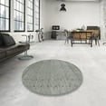 thumbnail image 3 of Ahgly Company Indoor Round Contemporary Dark Gray Abstract Area Rugs, 3' Round, 3 of 6