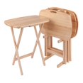 thumbnail image 1 of Lucca 4 Tables à Collation avec Support de Rangement en Fini Naturel, 1 of 8