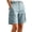 Light Blue Womens Shorts, variant on Cargo Shorts for Women Hiking Elastic Mid Waisted Straight Leg Summer Casual Going Out Short with Multi-Pockets