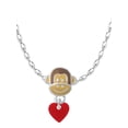 thumbnail image 1 of Delight Jewelry Acrylic 5/16" Maroon Heart Mia Monkey Charm Necklace, 1 of 4