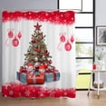 thumbnail image 2 of 4 Pcs Shower Curtain Set Christmas Santa Claus Holding Box Red with Non-Slip Rugs Toilet Lid Cover and Bath Mat Bathroom Decor Set 72" x 72", 2 of 7