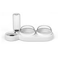 thumbnail image 2 of Cuenco de agua y comida para mascotas con diseño inclinable que evita resbalones, plato de alimentación desmontable para perros y gatos con bebedero para interior, color blanco, 2 of 12