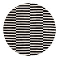thumbnail image 3 of Unique Loom Williamsburg Collection Area Rug - Striped (5' 3" Round Black/Ivory), 3 of 7