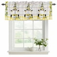 thumbnail image 2 of Lemon Gnomes Valances for Windows, Decorative Rod Pocket Window Valance Curtains, Summer Botanical Fruit Wooden Grain Plaid Short Curtain Drapes for Kitchen/Living Room, 2 Panels, 42" W x 18" L, 2 of 8