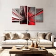 thumbnail image 2 of Elephant Stock Deep Fractal Abstract Wall Art - Horizontal Multi Panel Canvas - Living Room Wall Decor - Abstract Multi Panel - Red And Gray Decor - 75" x 48", 2 of 8