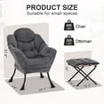 thumbnail image 3 of AUNEKIV Lazy Chair with Ottoman, Modern Sofa Armchair with Side Pocket, Accent Chair with Footrest for Bedroom, Darkgrey, 3 of 7