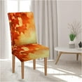 thumbnail image 5 of Maple Chair Covers Removable Set of 4 Vintage Dining Chair Slipcovers Yellow Autumn Fall Leaves Brown Decorative Seat Slipcovers for Dining Room, 5 of 6