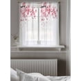 thumbnail image 5 of Pink Floral Cherry Flower Curtains 45 Inch Length, Sheer Curtains for Bedroom Living Room Window Abstract Botanical Branch Rod Pocket Voile Drapes Kitchen Curtains Small Half Window 42"x45" 2 Panels, 5 of 6
