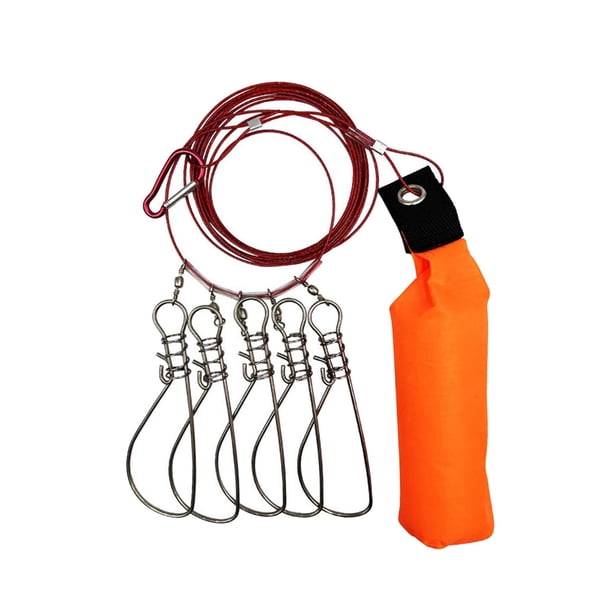 Clip para encordar la pesca, soporte para pesca, encordador para kayak, candado vivo para pesca grande naranja 5m