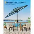 thumbnail image 3 of Arigeas 9ft Outdoor Portable Patio Parasol Umbrella with Push Button Tilt, 8-rib Frame and Crank Handle, 3 of 6